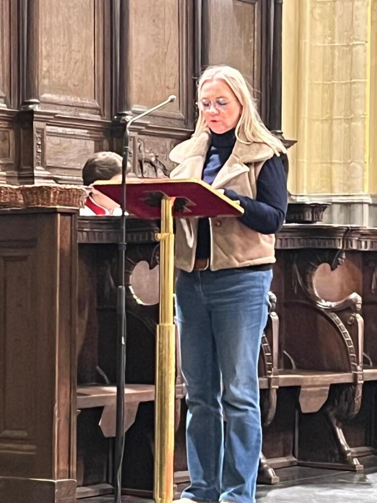 Katja spreekt op de oecumenische dienst in Hasselt