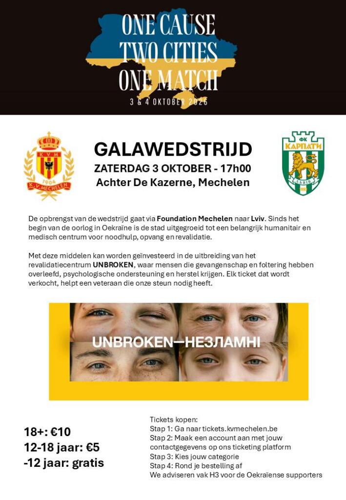 flyer galawedstrijd KV Mechelen - FC Karpaty